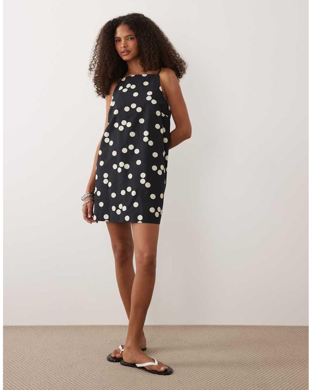 ASOS Black Mini Shift Linen Dress