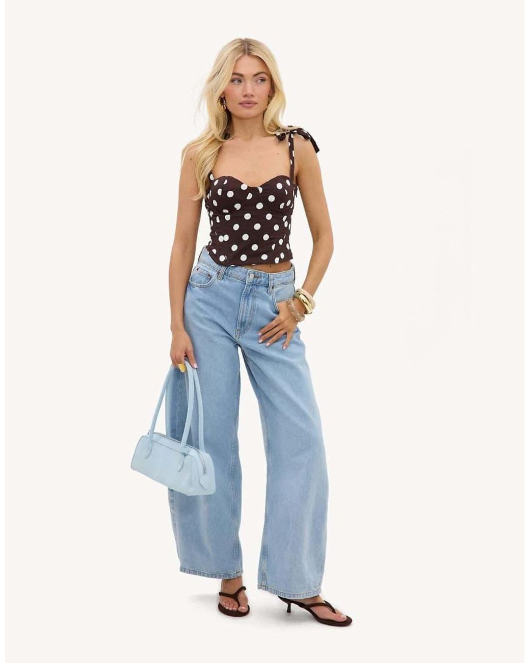 Loavies Blue Timeless Moments Polka Dot Top