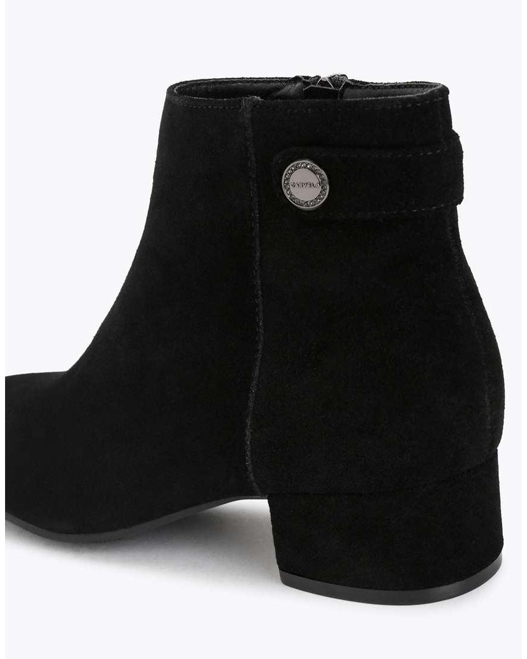 Carvela Kurt Geiger Black Gaia Ankle2 Wide Fit Low Ankle Boots