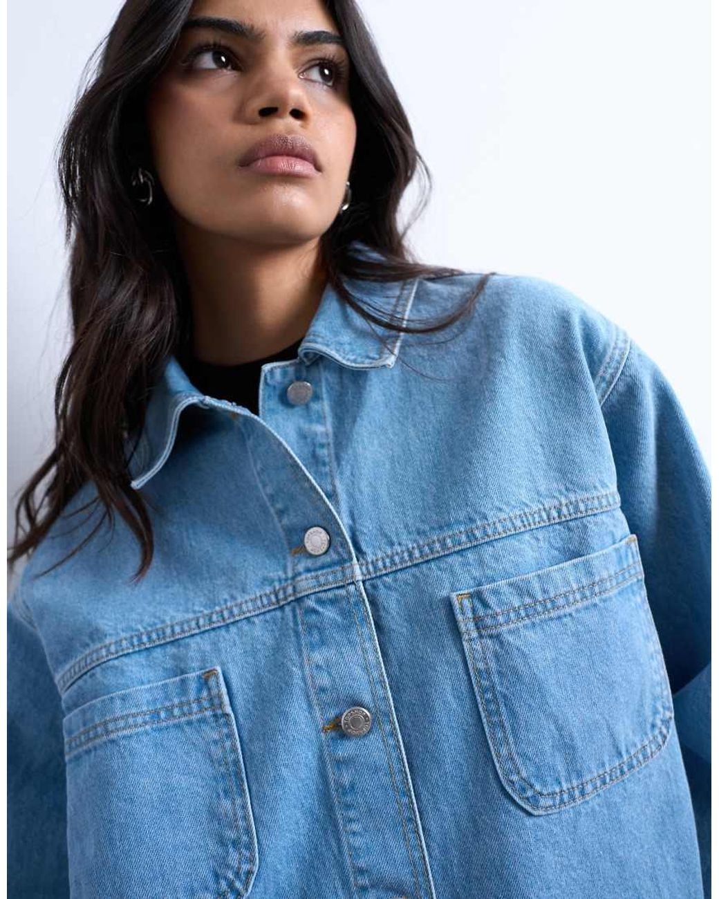 TOPSHOP Blue Denim Worker Jacket