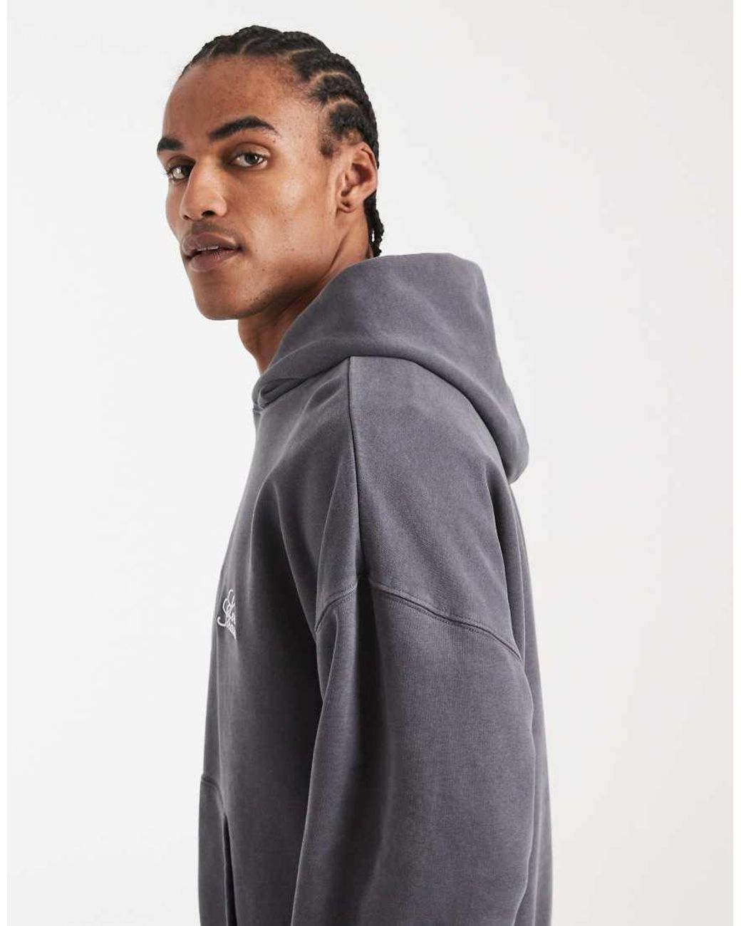 Levi's Gray Two Horse Logo Boxy Hoodie for men