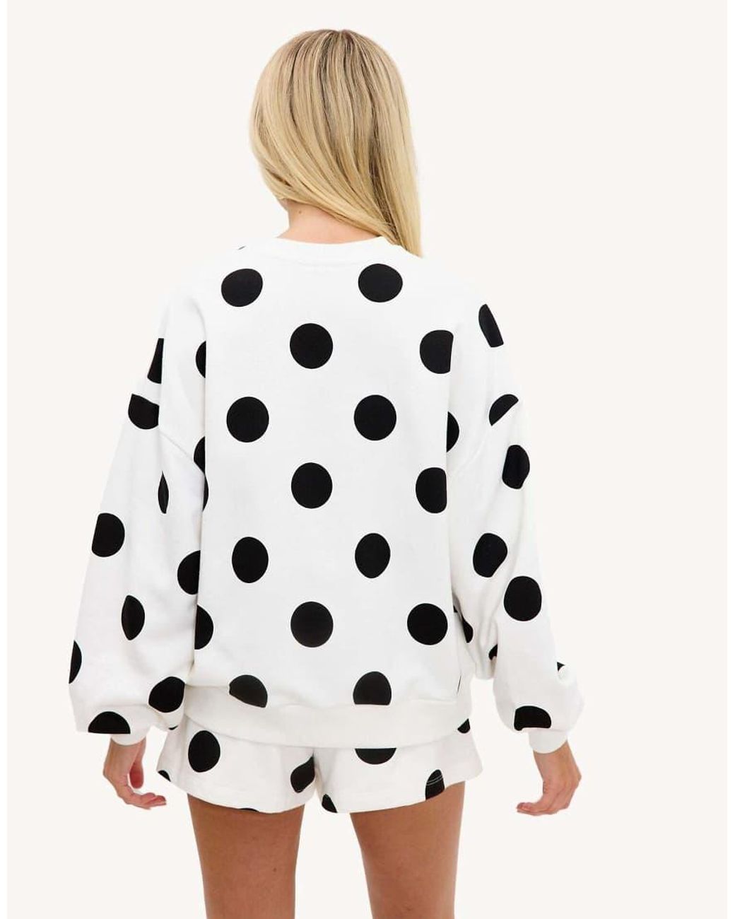 Loavies Natural Heart Of The Moment Sweater With Polka Dots