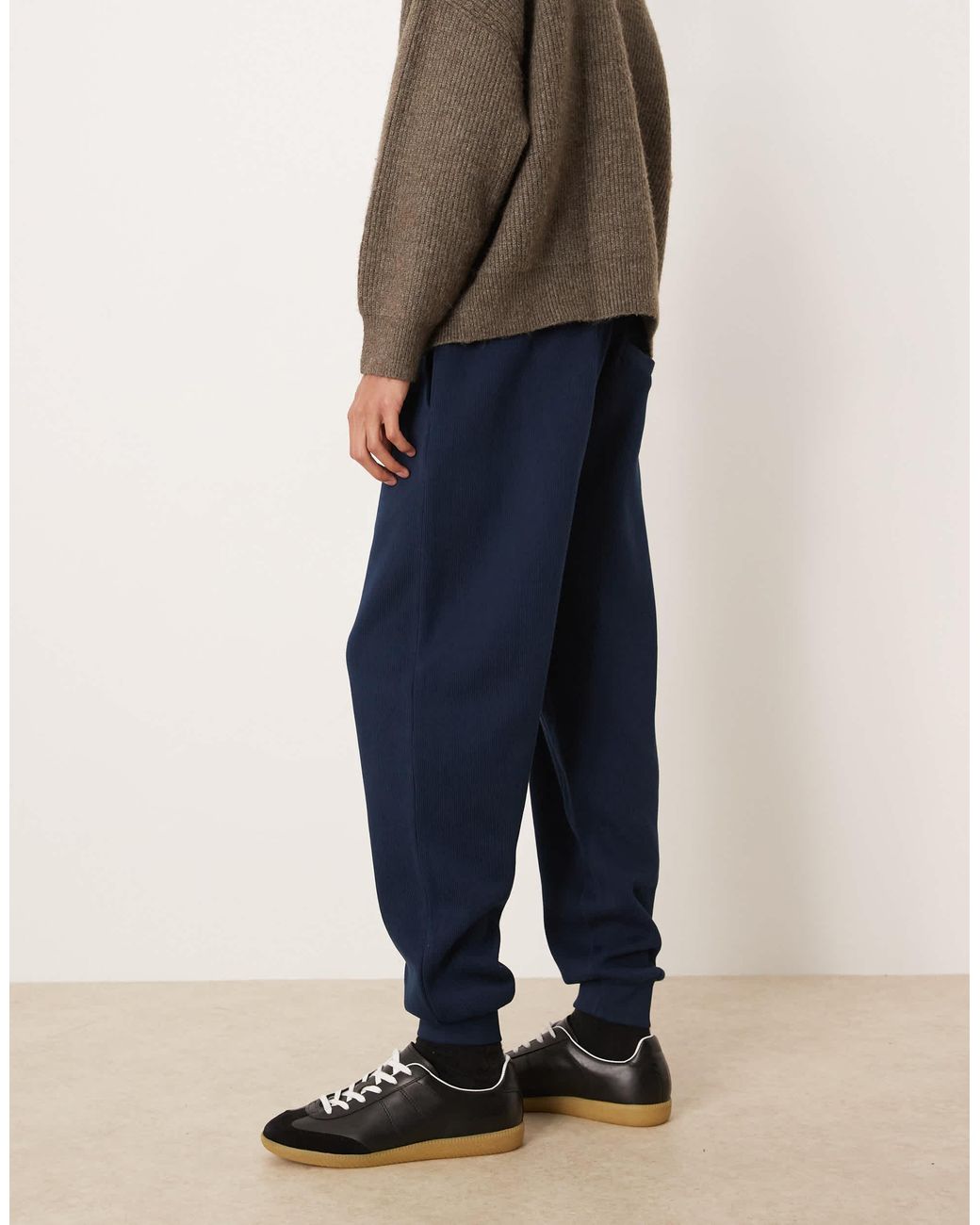 ASOS Blue Tapered Cuffed Jogger for men