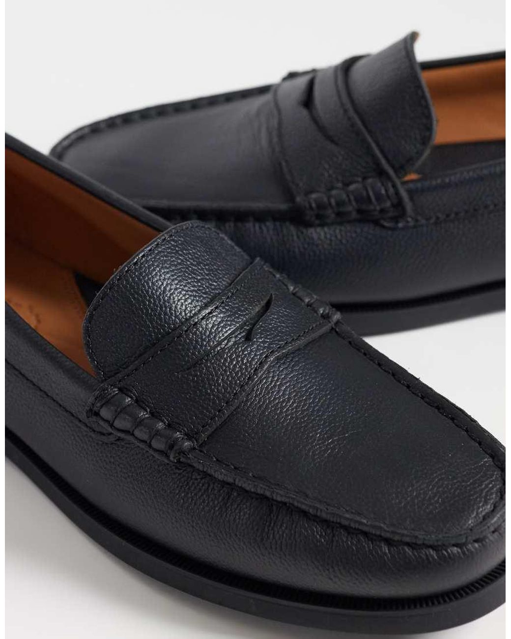 Polo Ralph Lauren Blue Merton Pebble Leather Loafers for men