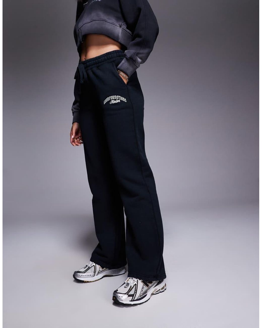 Good For Nothing Blue Relaxed Wide Leg Jogger