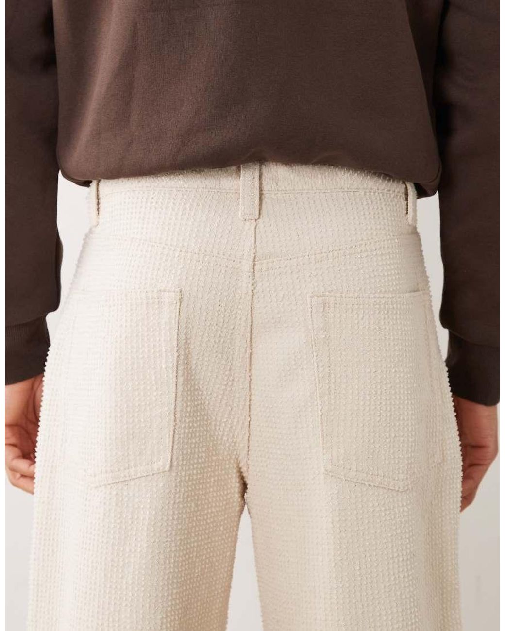 ASOS Natural Loose Textured Jeans for men