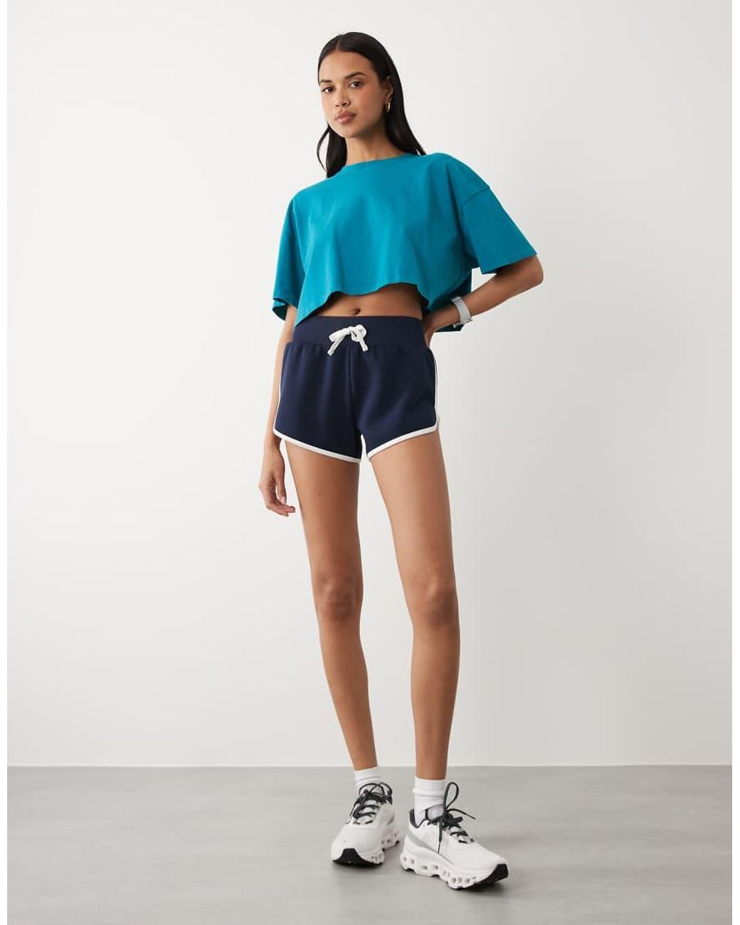 4505 Blue Icon Heavyweight Cotton Cropped T-shirt With Quick Dry Finish