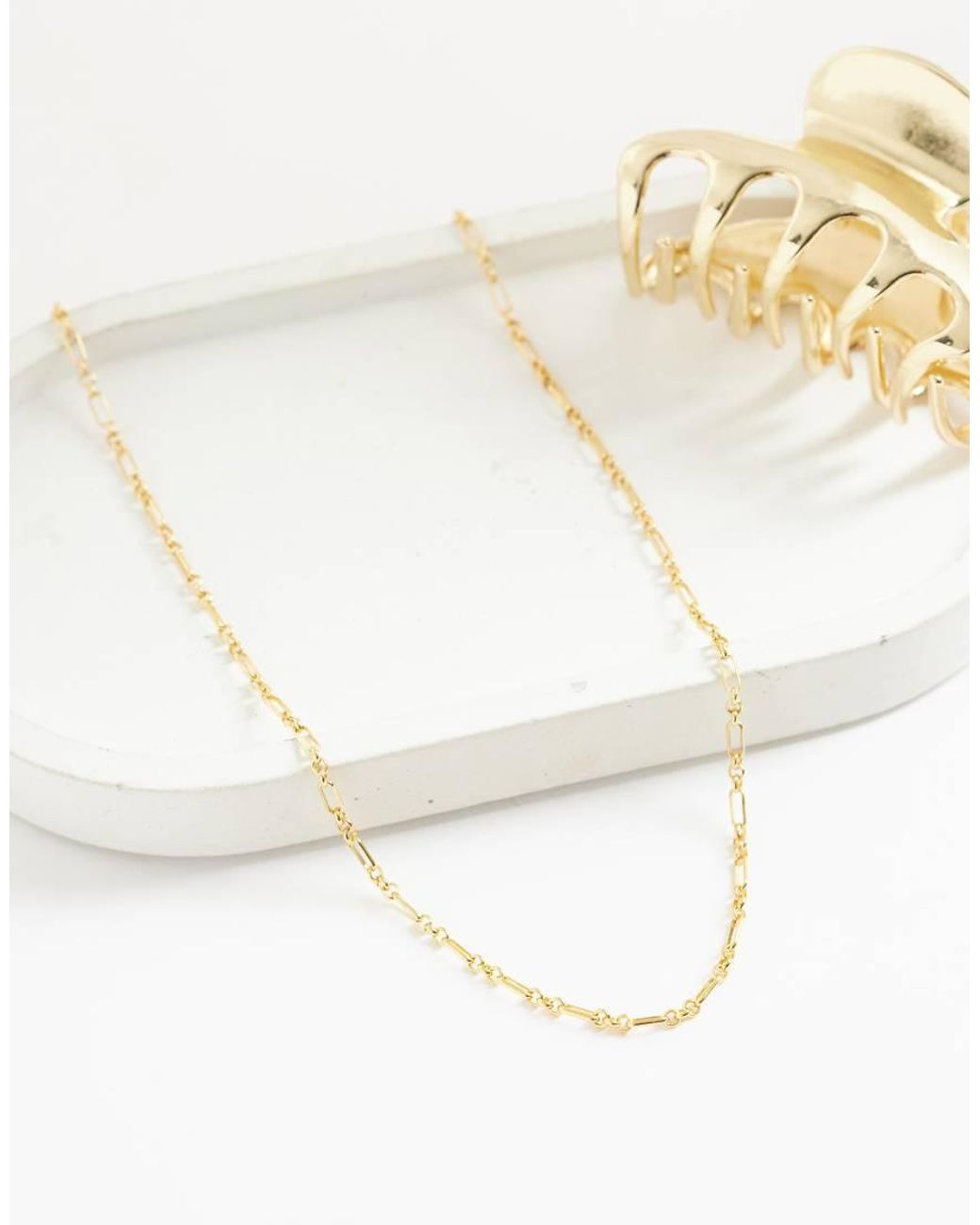 ASOS White 14k Plated Chain Necklace