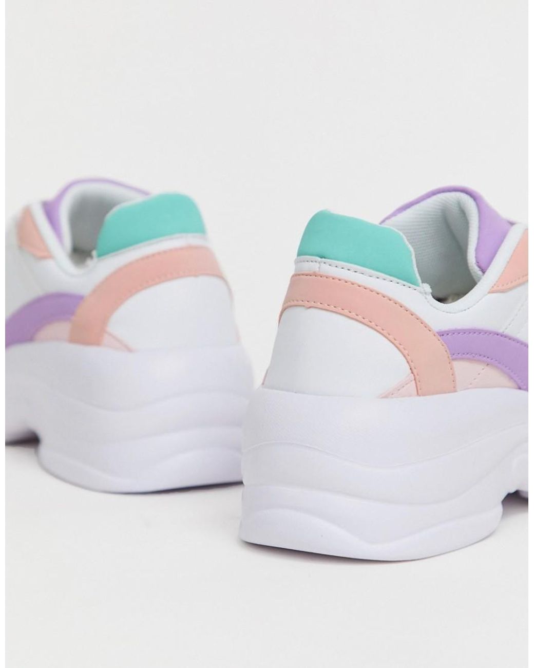 New Look Multicoloured Pastel Chunky Sole Trainers | Lyst
