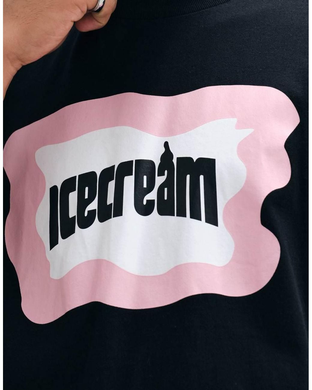 ICECREAM Blue Block Logo T-Shirt for men