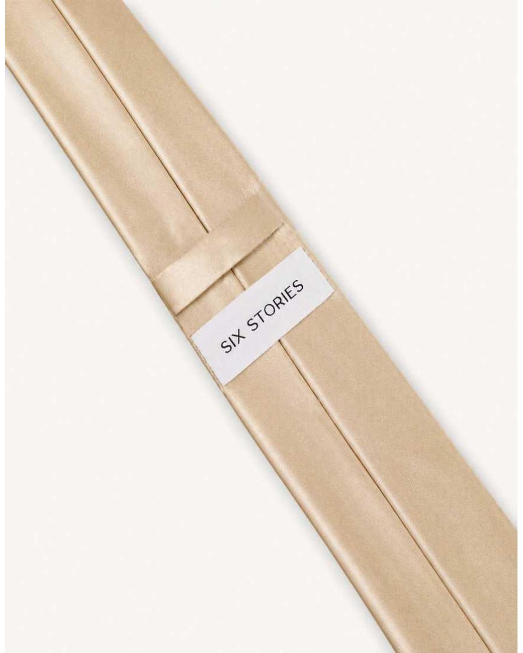 Six Stories White Satin Tie for men