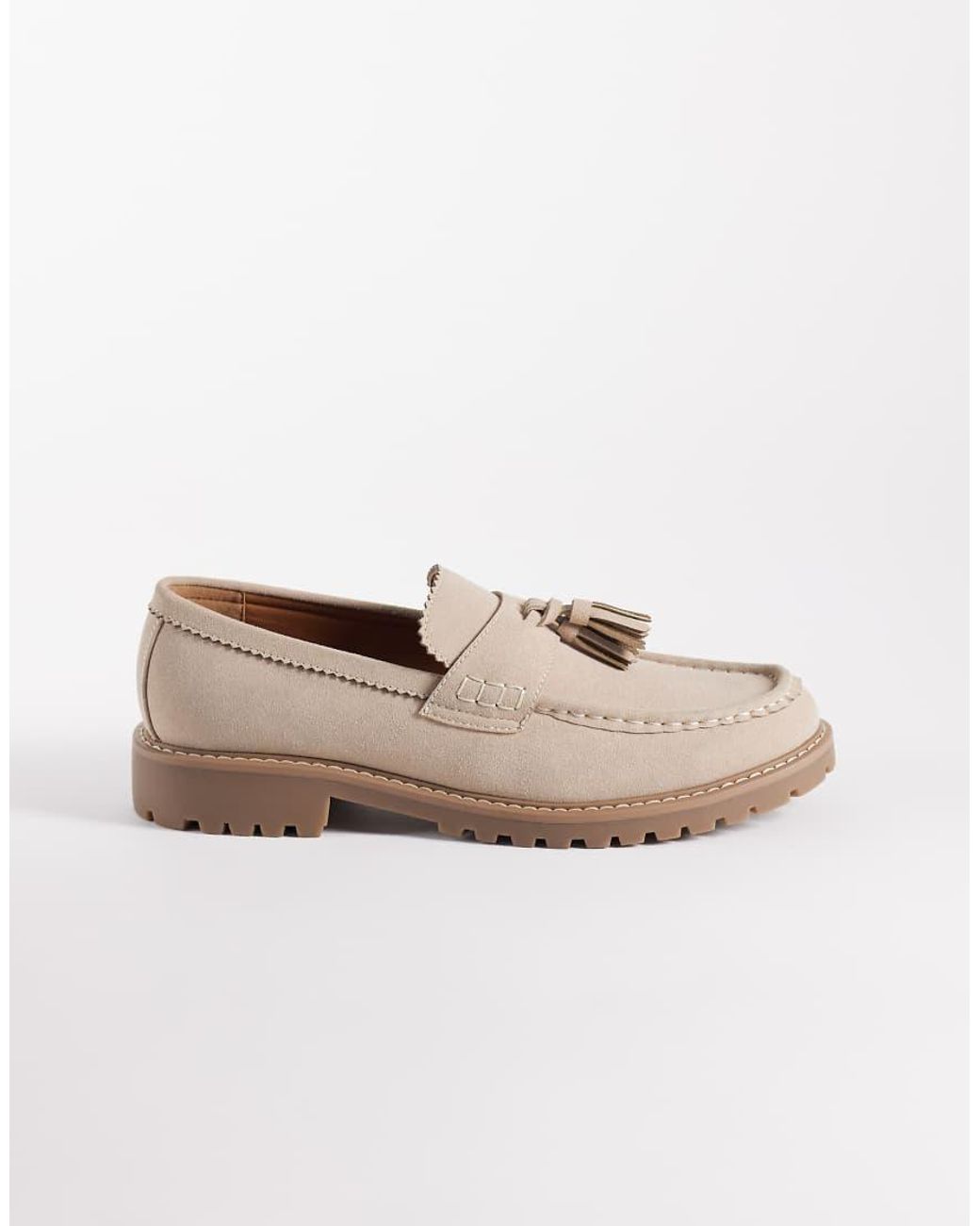 ASOS Brown Tassel Loafers With Cleated Sole for men