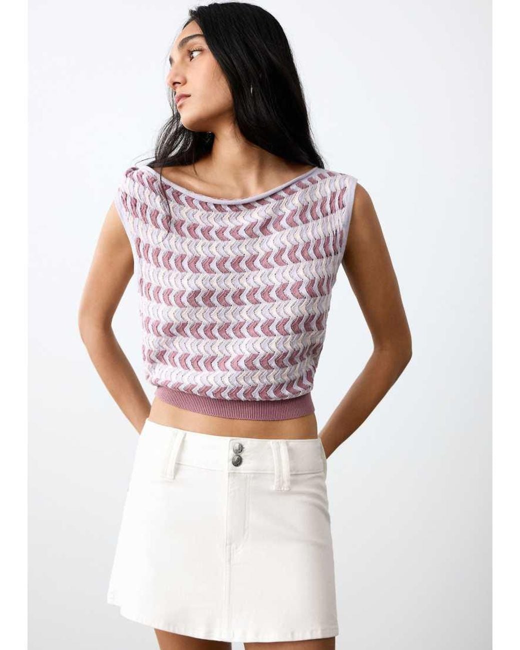 Mango White Teen Cotton Rich Denim Mini Skirt