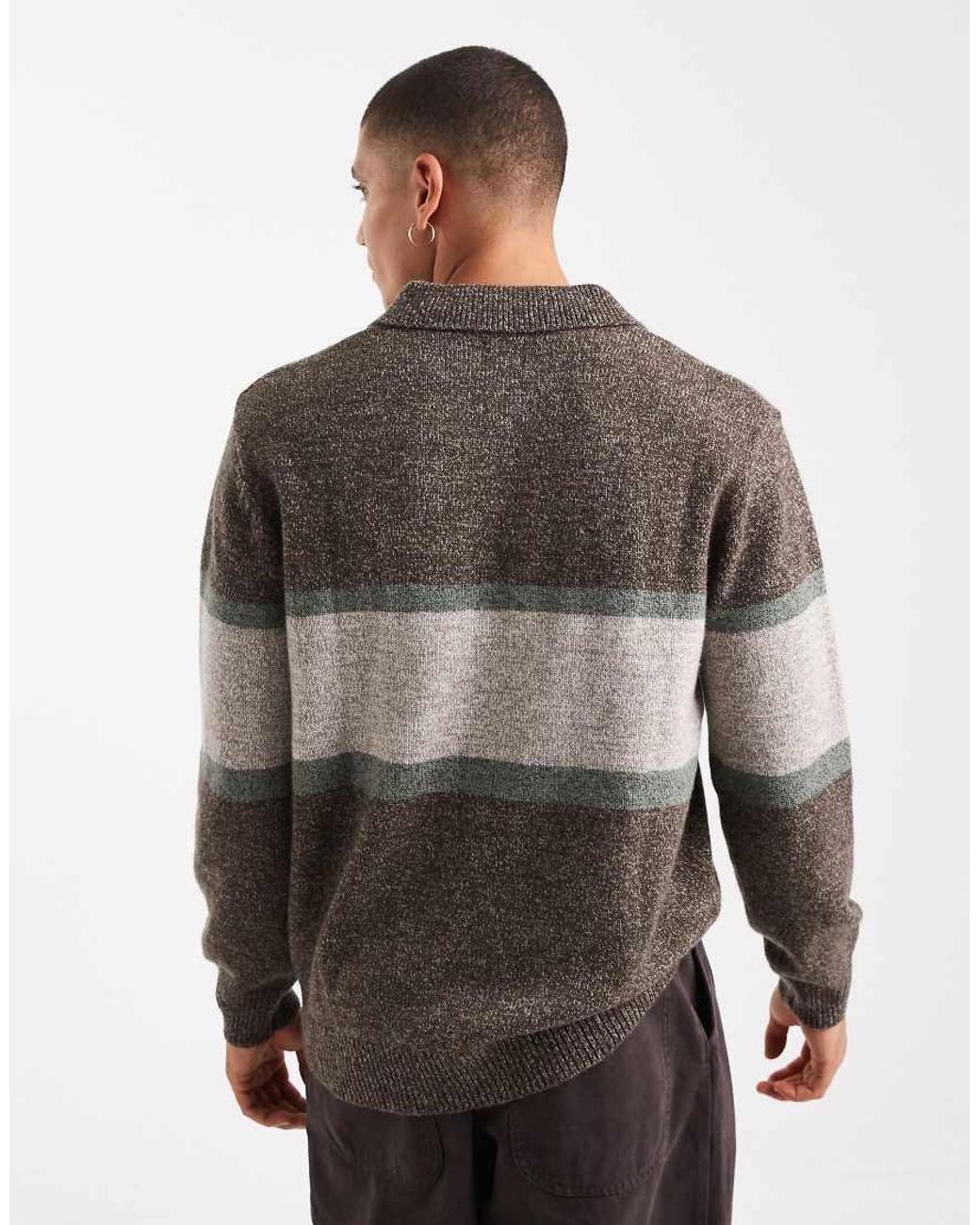 Levi's Gray Redwood Chest Stripe Rugby Knit Jumper for men