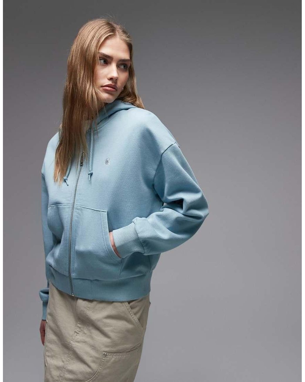 Carhartt Blue Casey Zip Through Hoodie
