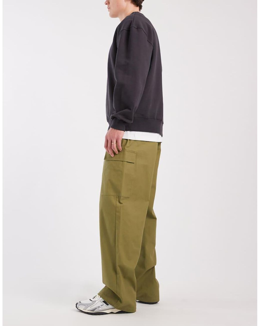 ASOS Green Baggy Cargo Trousers for men