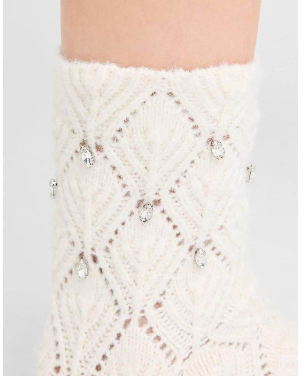 Calzedonia White Jewel Gemstone Socks