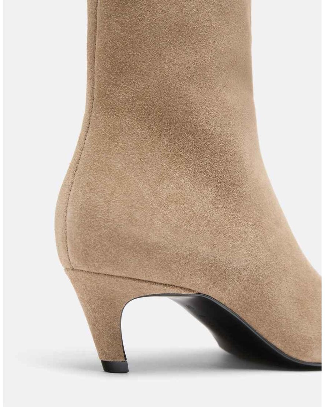Stradivarius White Kitten Heel Ankle Boots