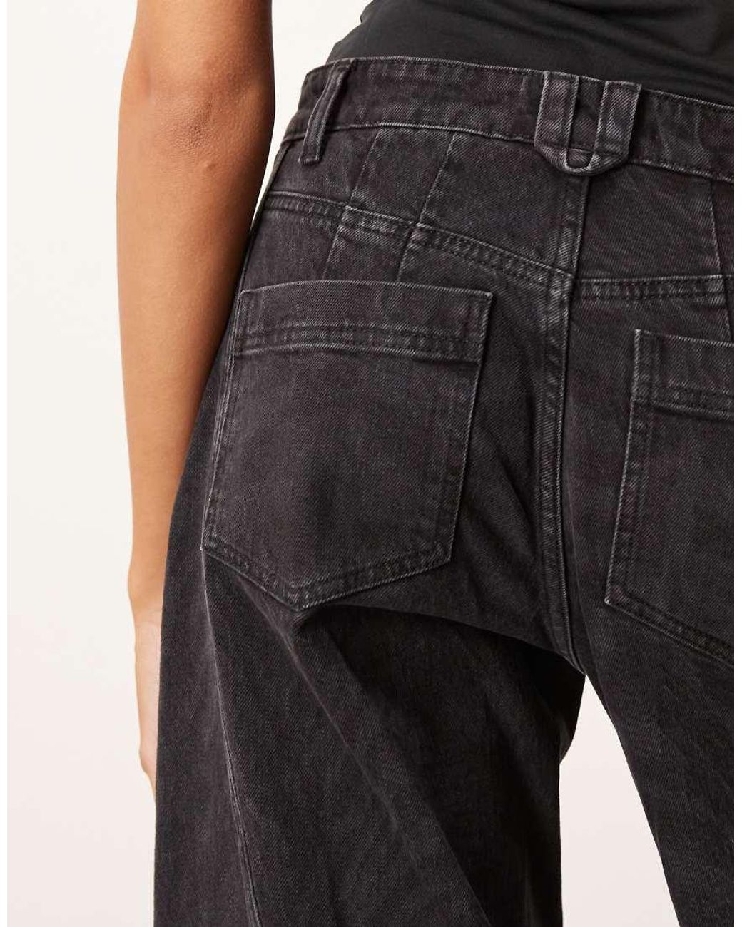 ARRANGE Natural Franklyn Seam Detail Barrel Jean