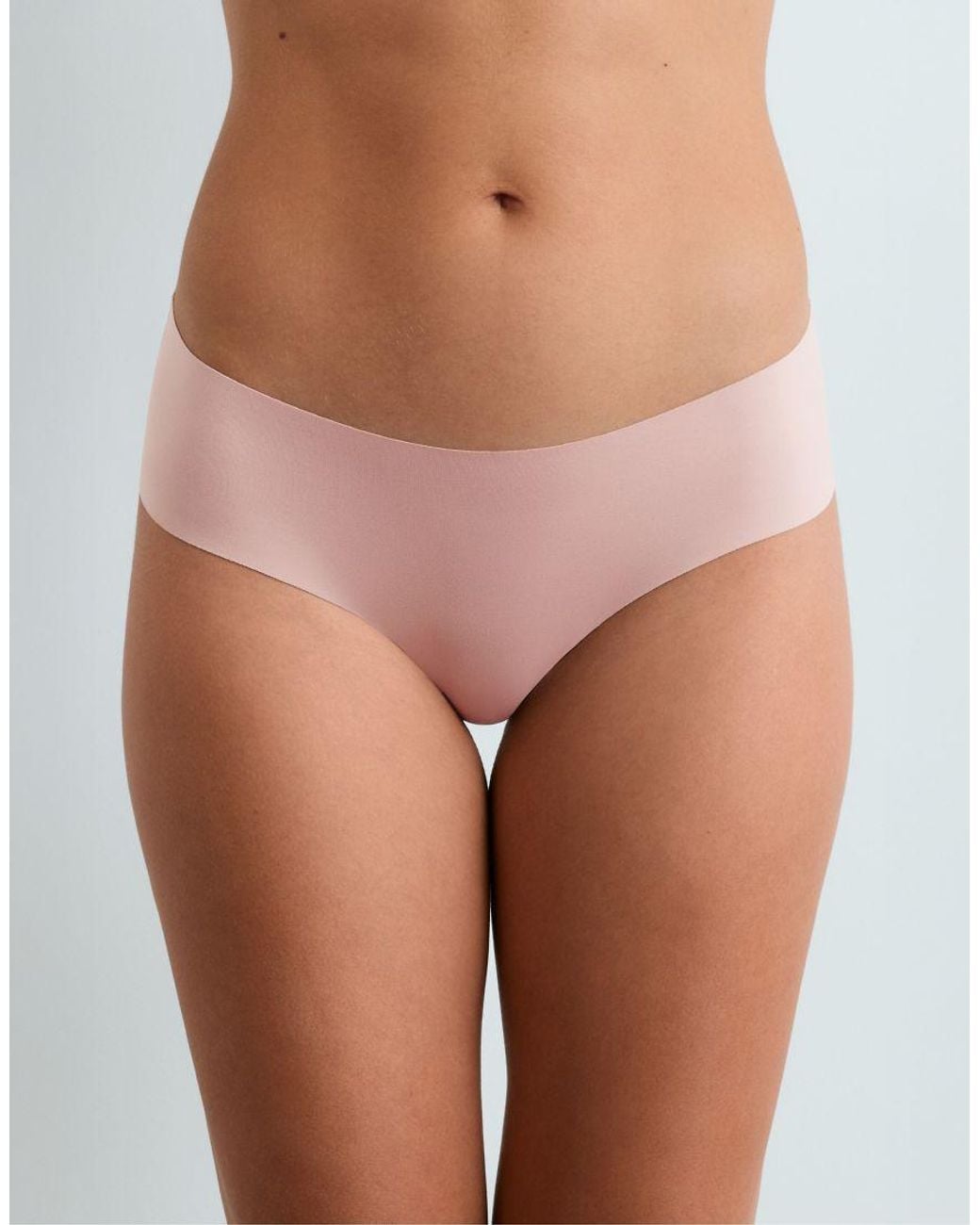 Oysho Pink 5 Hipster Briefs, Invisible Polyamide Blend, Laser Cut