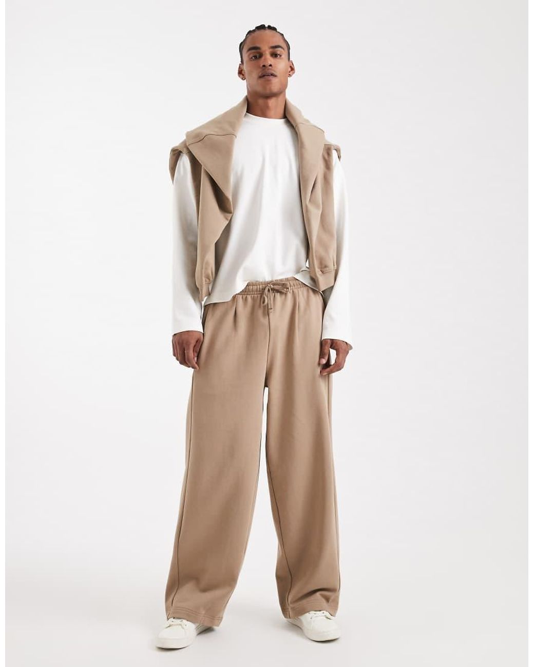 ASOS White Circular Design Collection Super Heavyweight Boxy Oversized Long Sleeve T-shirt for men