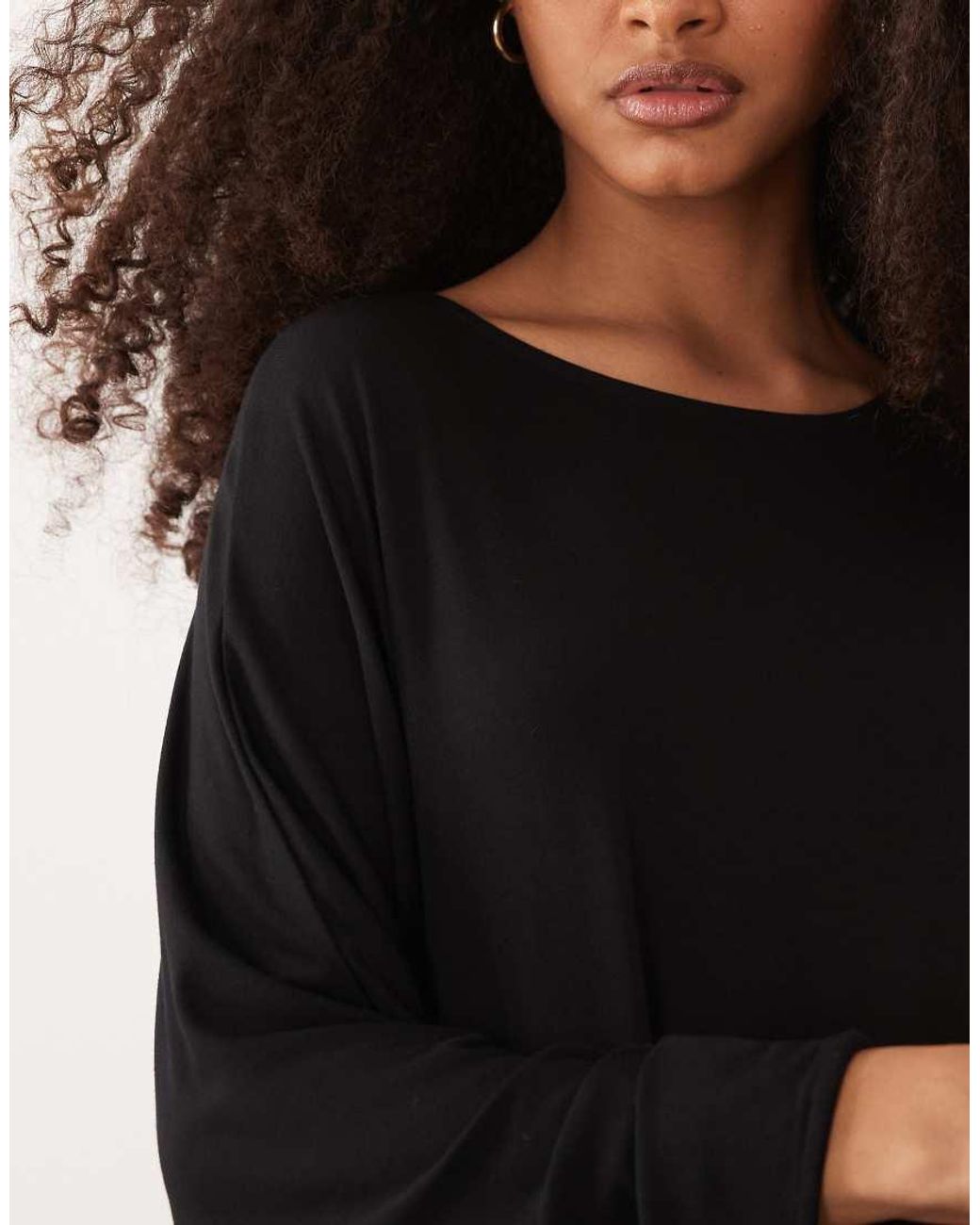 Iyal Black Jersey Dramatic Wide Sleeve Detail Kaftan Maxi Dress