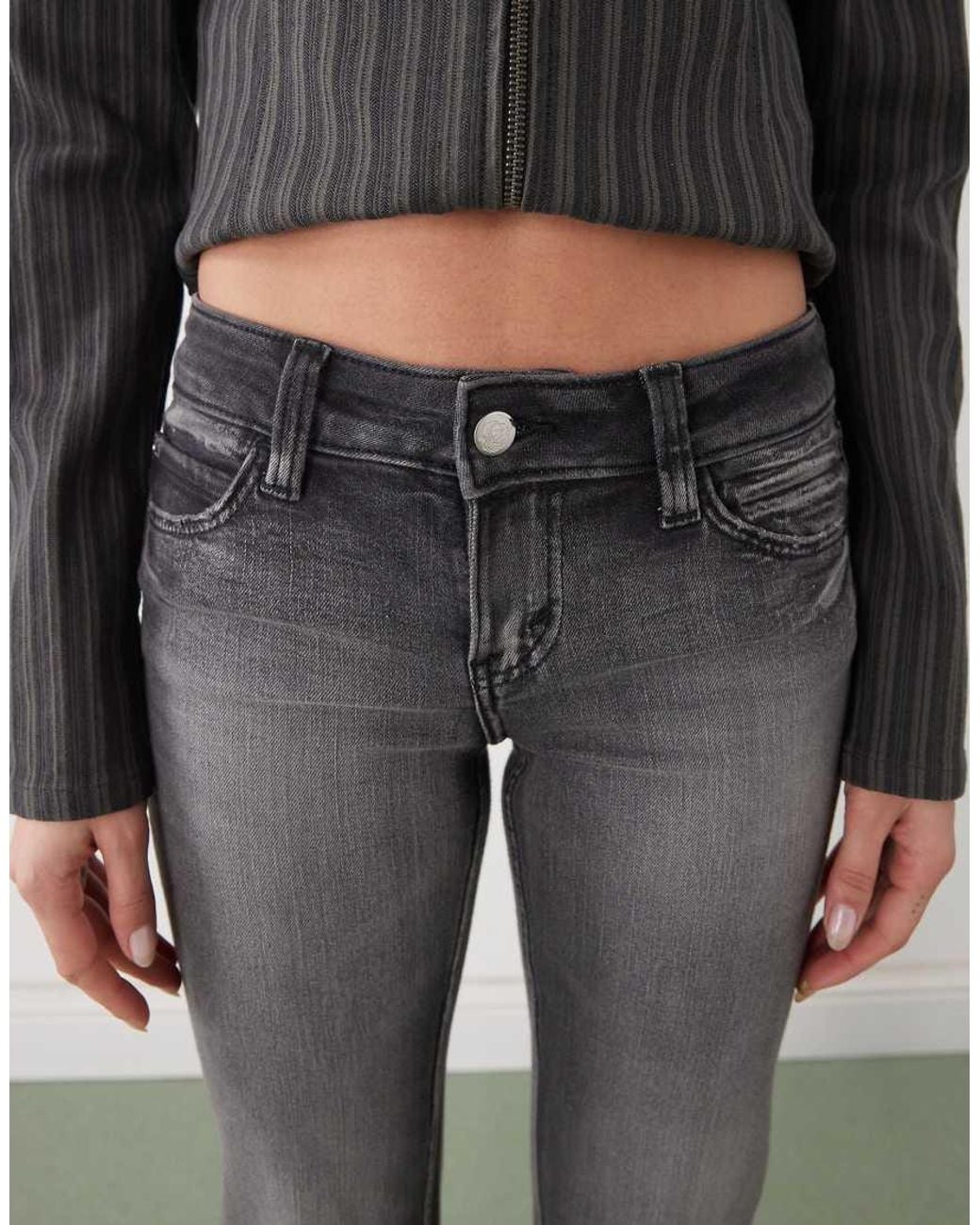 Cheap Monday Gray Booty Bei Stretch Low Rise Bootcut Jeans