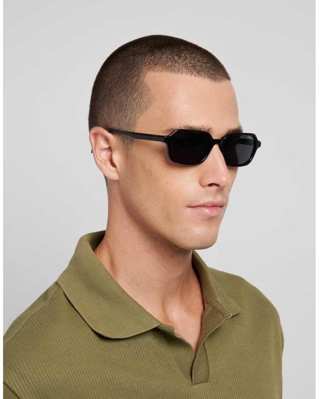 Polaroid Sunglasses Green Polaroid Sung Rectangular Sunglasses With Polarized Lenses for men