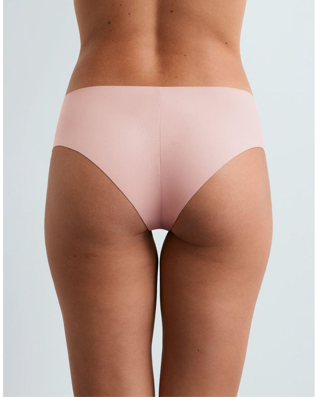 Oysho Pink 5 Hipster Briefs, Invisible Polyamide Blend, Laser Cut