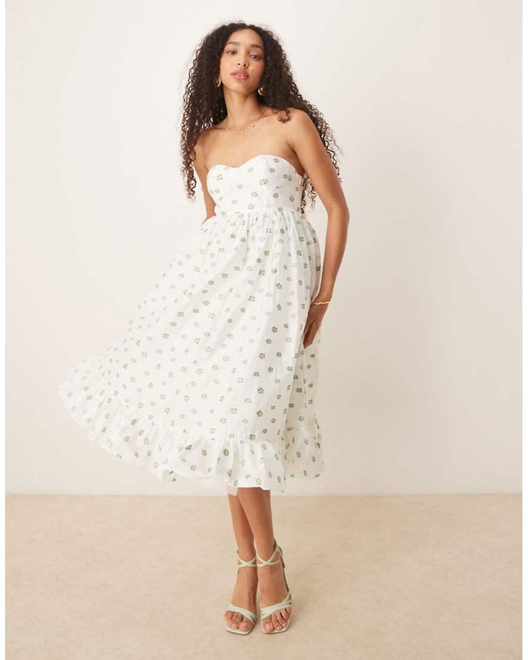 True Decadence Natural Strapless Midi Dress