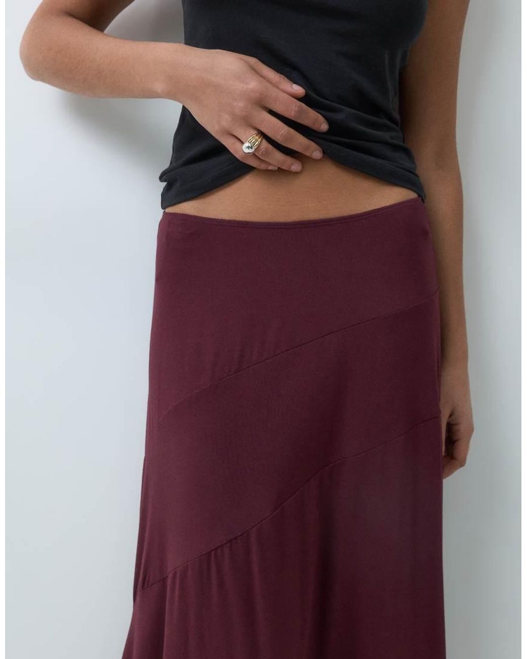 Motel Multicolor Temisi Jersey Asymm Midi Skirt