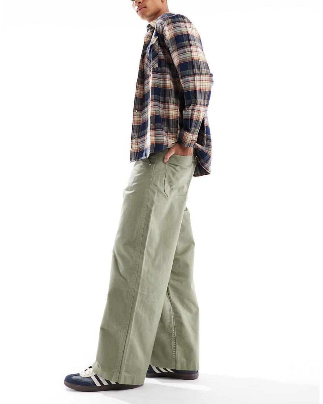 ASOS Green Loose Cargo Trousers for men