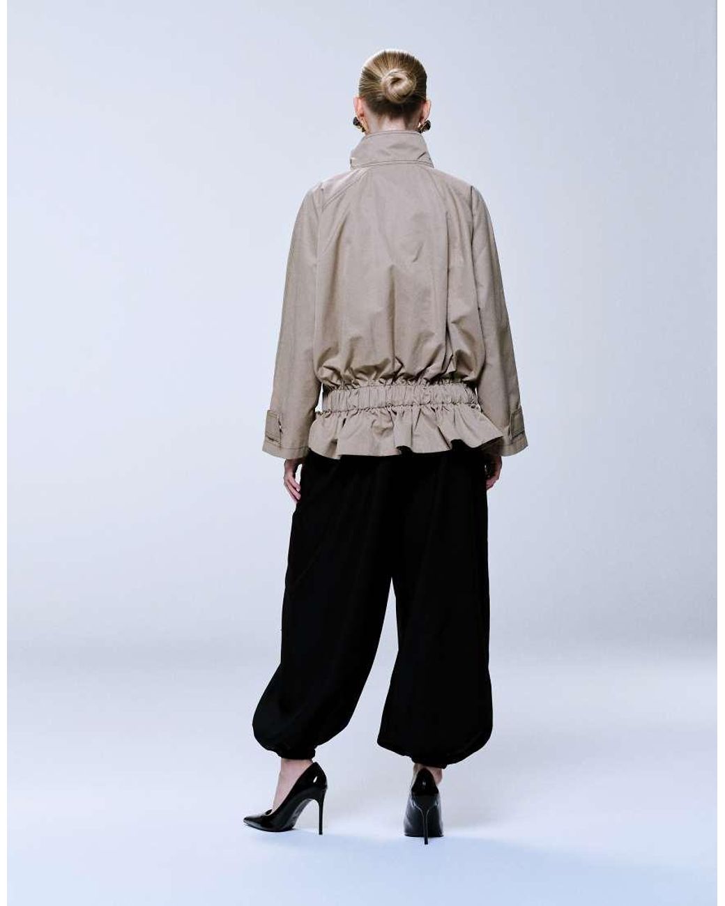Jdy White Mid Waist Balloon Trousers