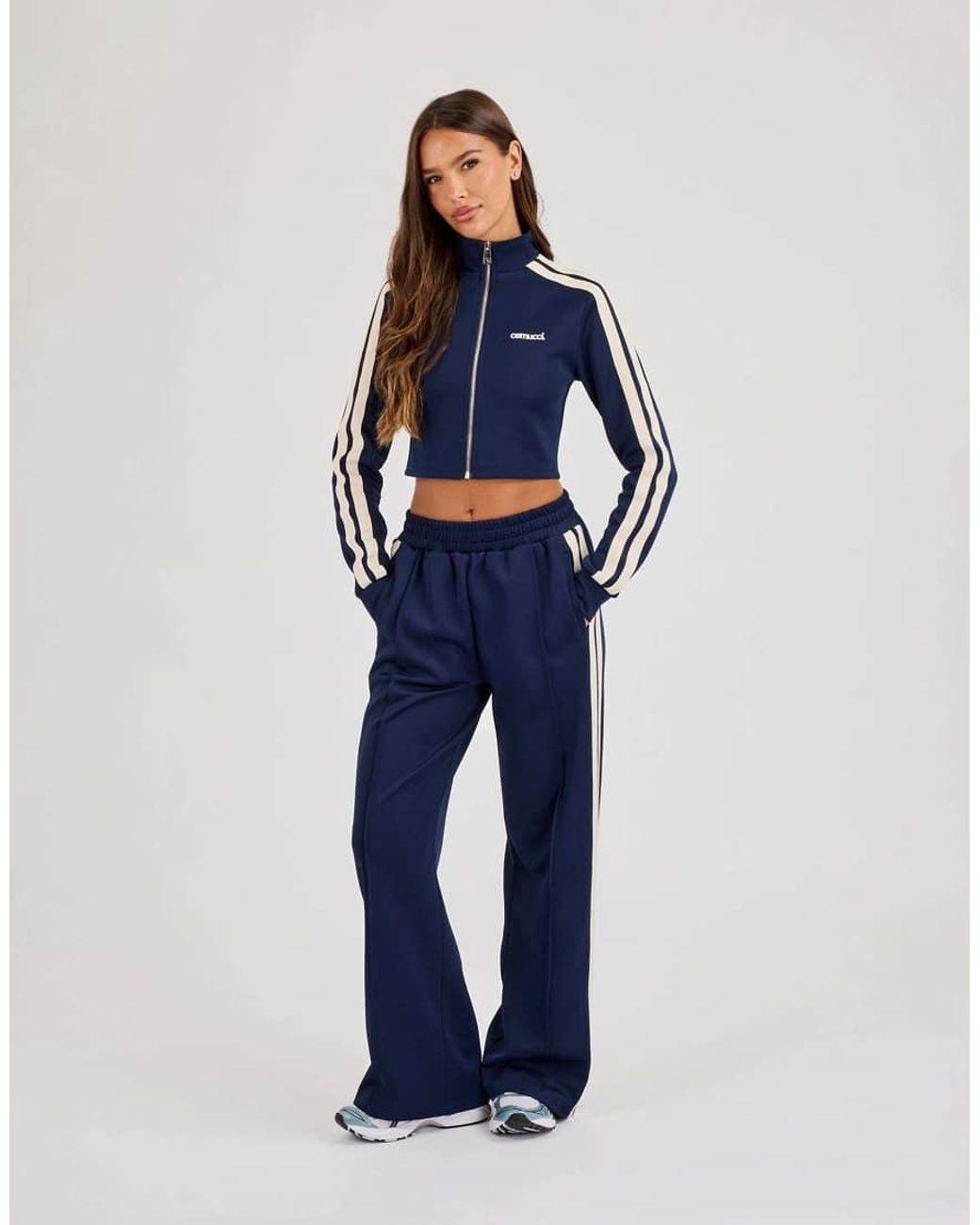 CERNUCCI Blue Fitted Taping Track Top