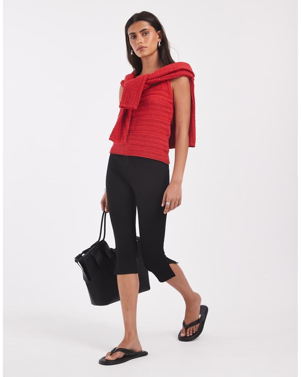 ASOS Red Crochet Knit Cami Top Co-ord