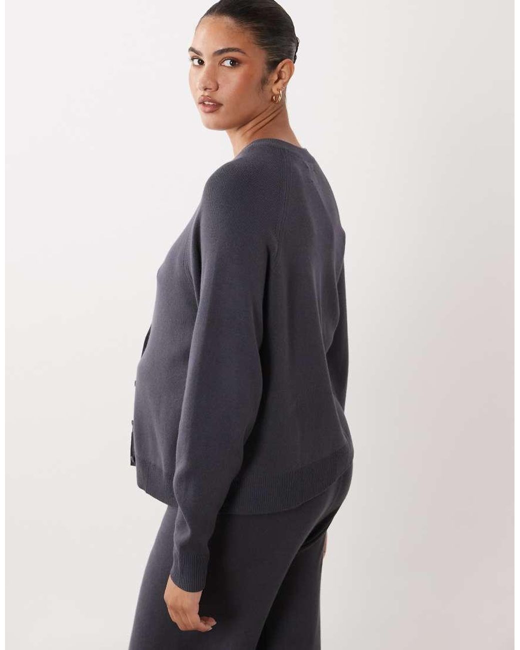ASOS Blue Asos Design Maternity Compact Knit Boxy Cardigan