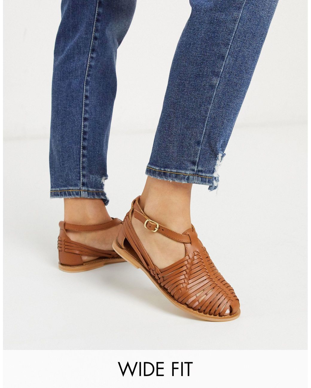 brown flat shoes wide fit