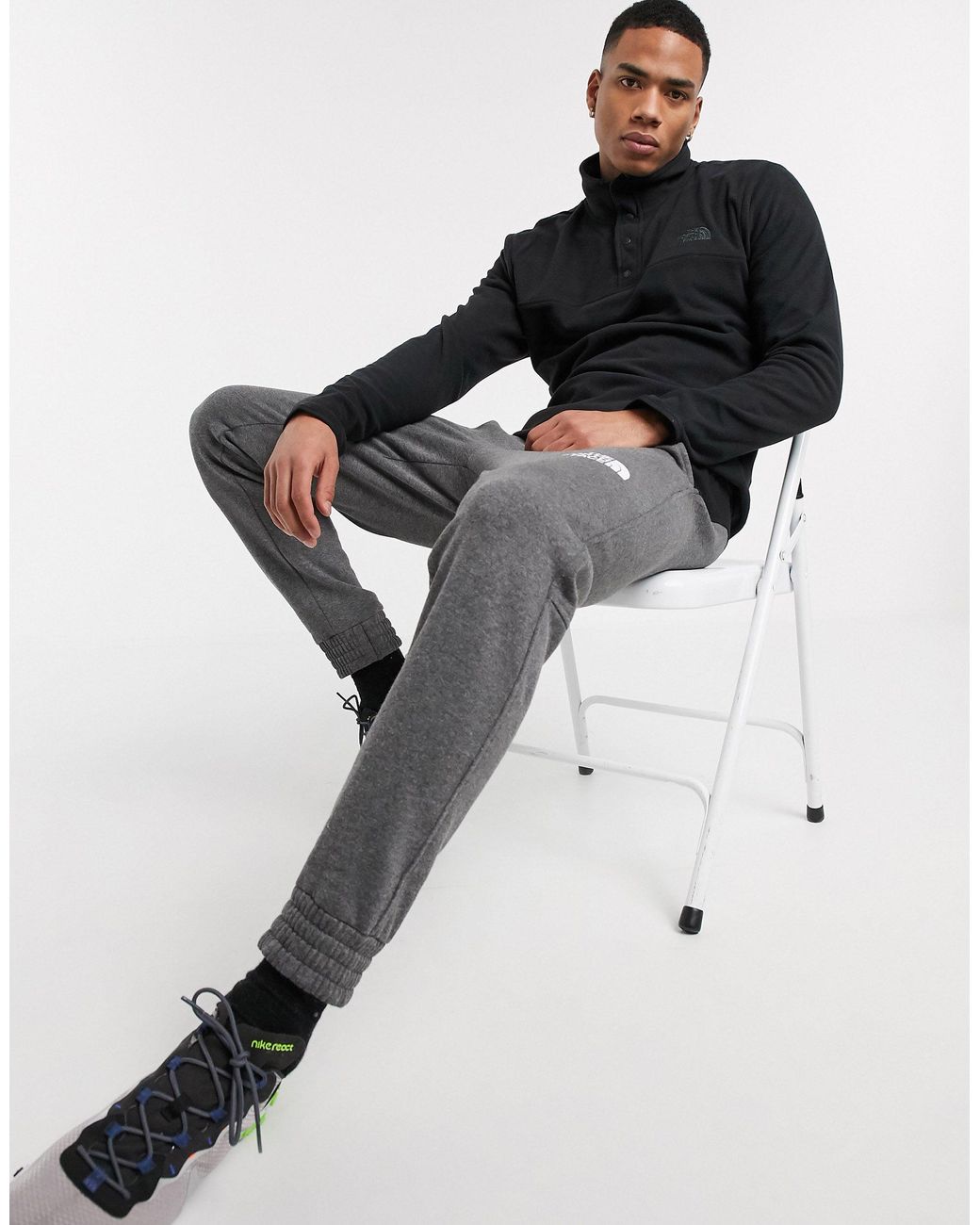 The North Face Tka Glacier Snap-neck Pullover Fleece in Black for Men | Lyst