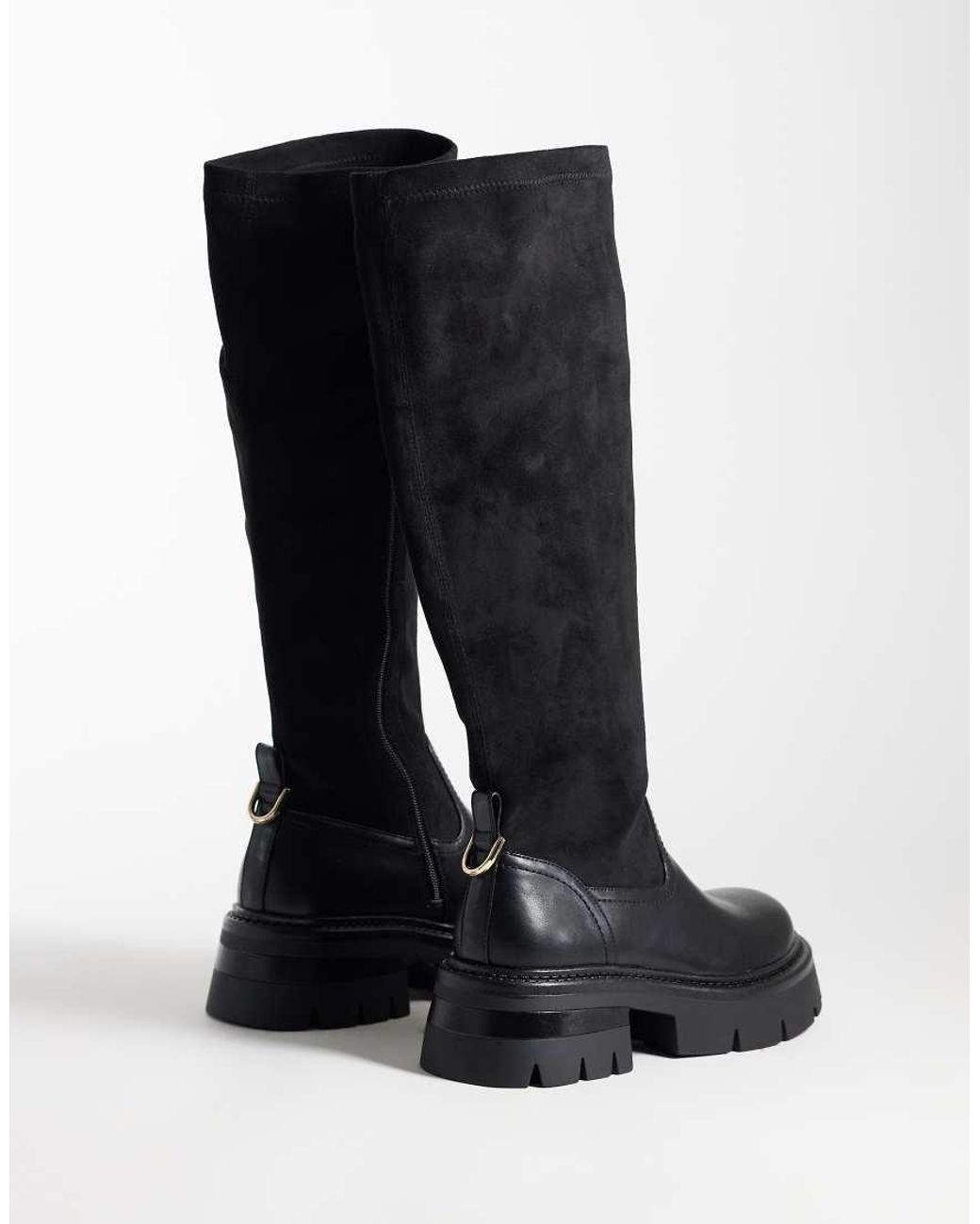 SIMMI Black Simmi London Wide Fit Clive Chunky Knee Boots