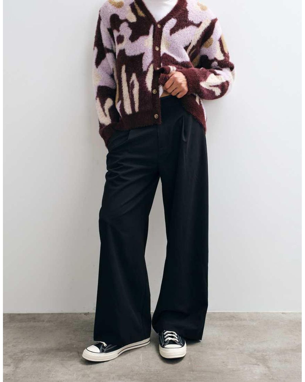 Collusion Blue Pleated Wide Leg Pant for men