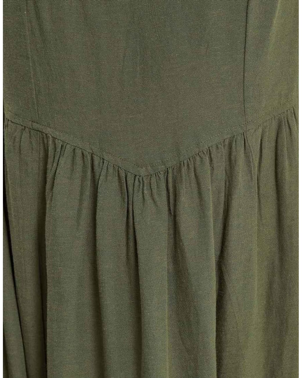 Yours Clothing Green Linen Dress