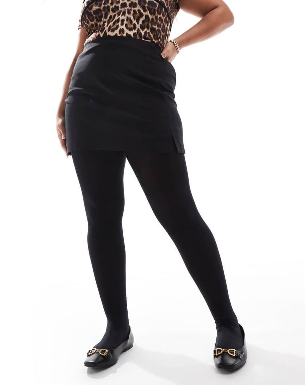 ASOS Black Asos Design Curve 2 Pack 90 Denier Super Stretch Tights