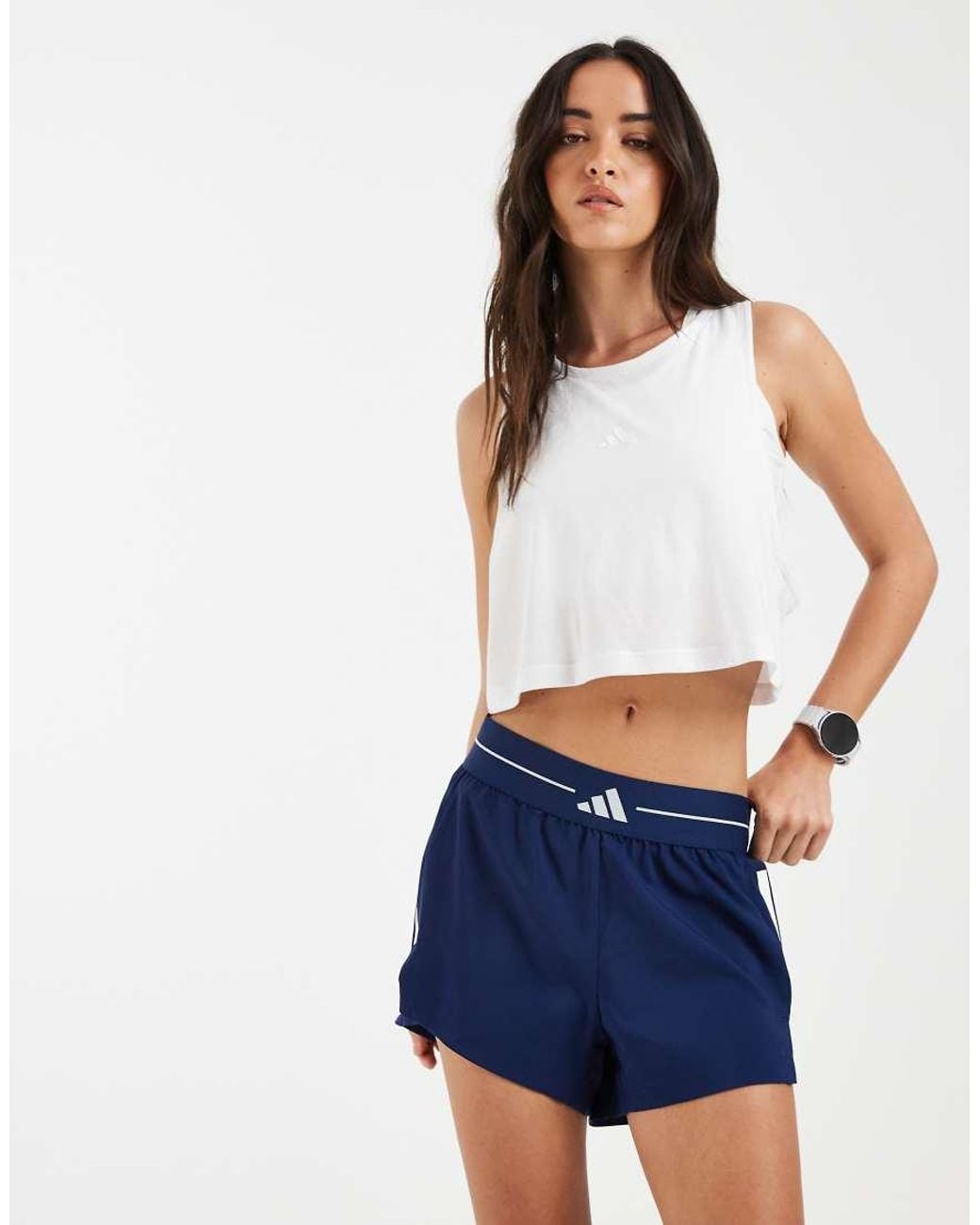 Adidas Originals Blue Hyperglam 3-Stripes Woven Shorts