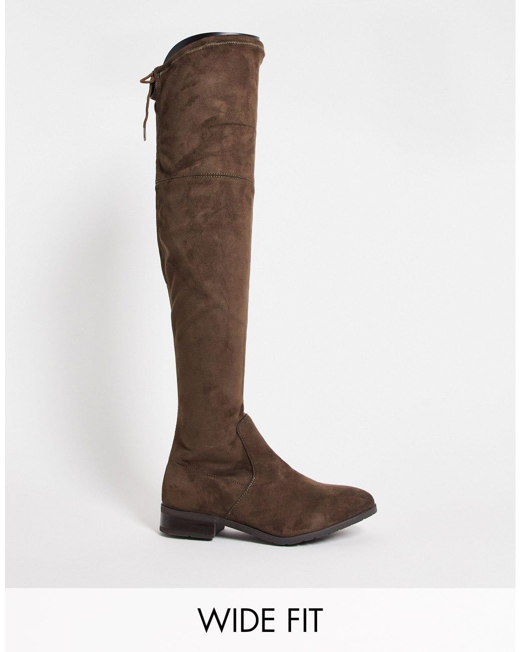 Simply Be Flat Over The Knee Boots in Brown | Lyst