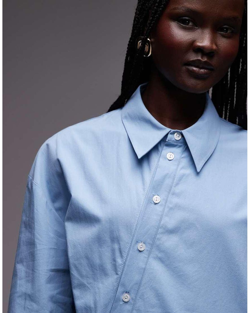 ASOS Blue Oversized Wrap Overshirt