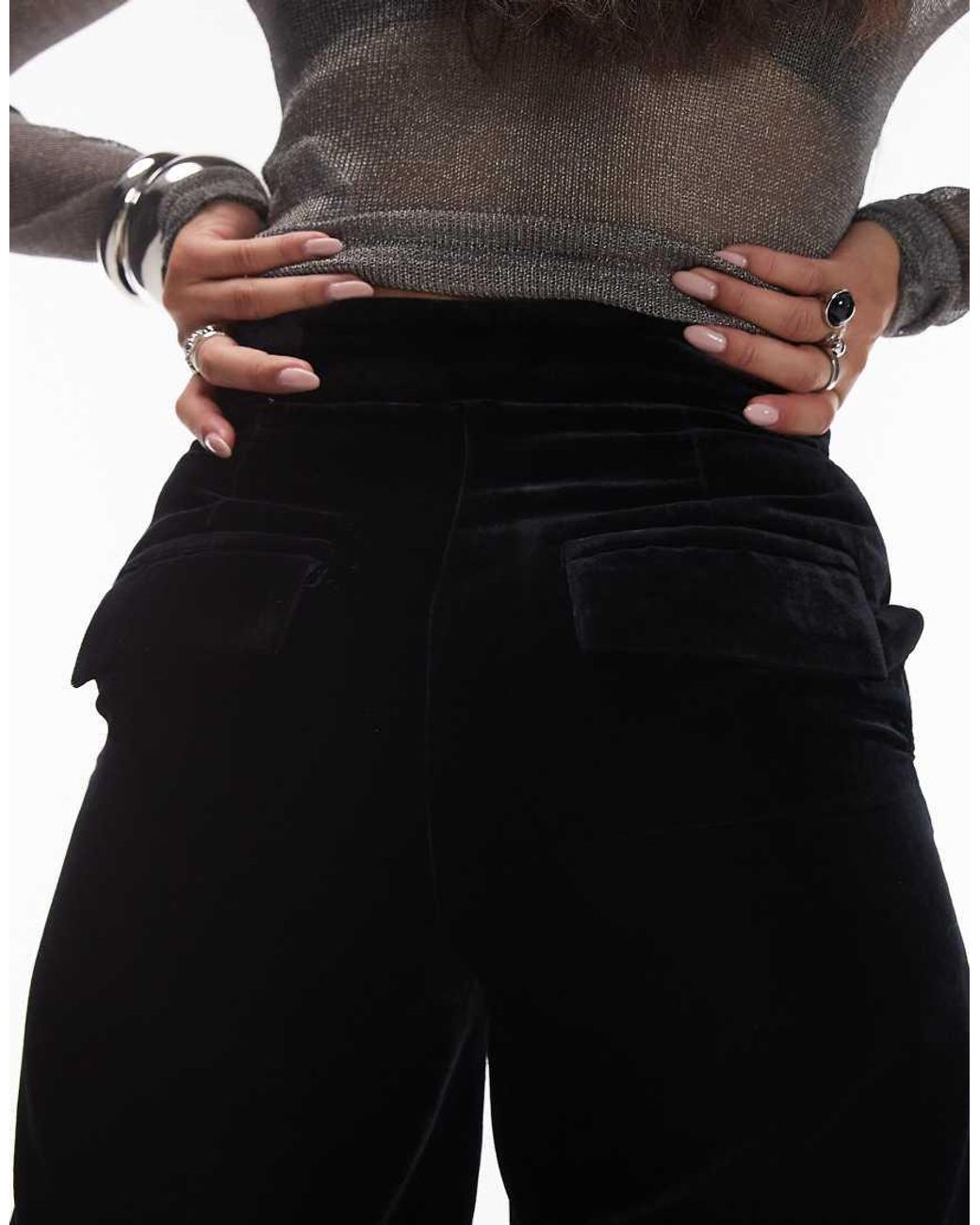 & Other Stories Blue Wide Leg Velvet Trousers