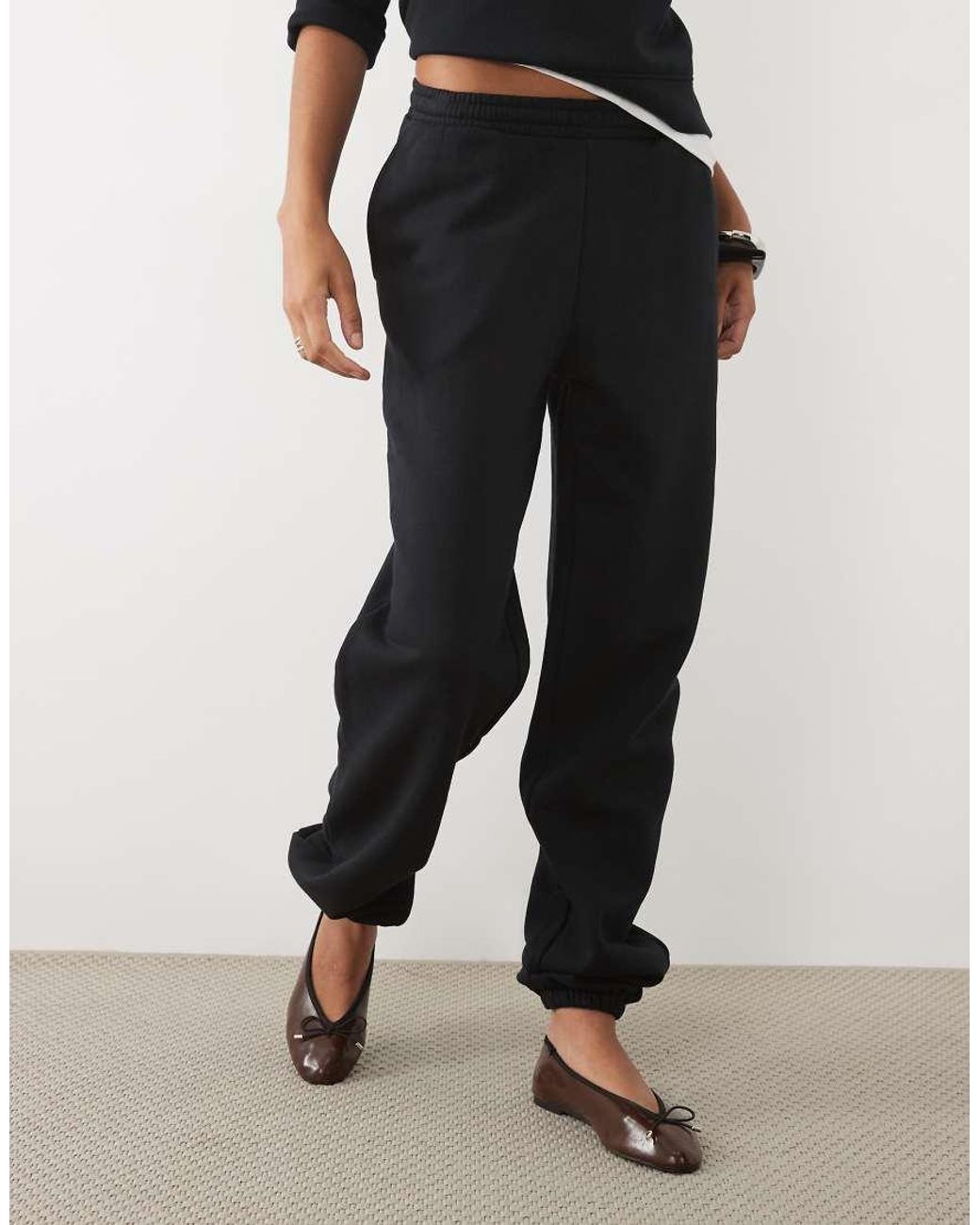 ASOS Black Asos Design Tall Cuffed Brushback joggers