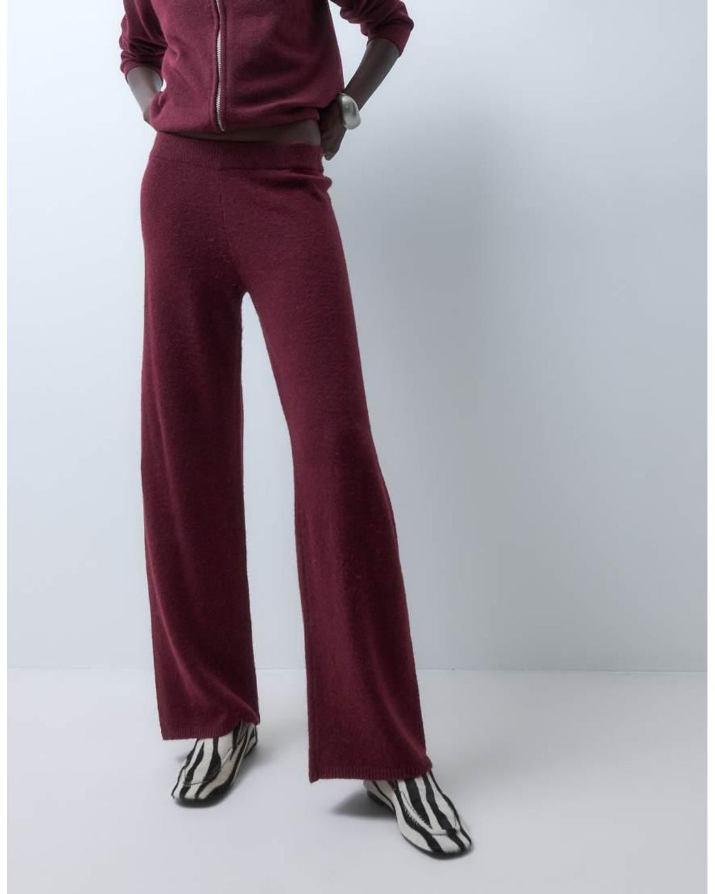 Vero Moda Purple Wide Leg Knitted Trousers Co-ord