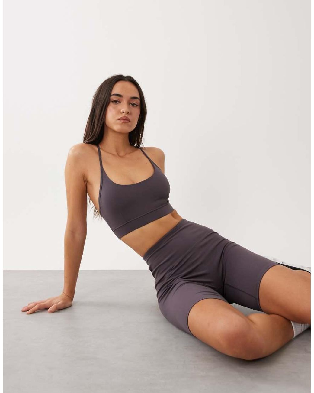 4505 Gray Icon Light Support Sports Bra With Adjustable Straps