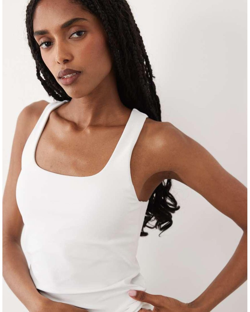 ARKET White Supersoft Active Tank Top